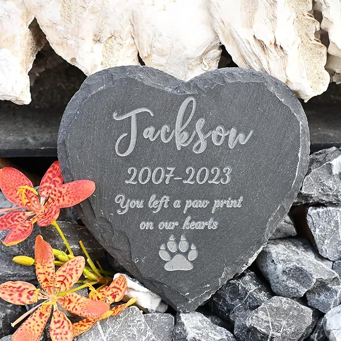 Gift for Loss of Pet, Personalized Memorial Stones, Pet Memorial Gifts for Cats, Lost Dog Sympathy Gift, Bereavement Remembrance Gifts for Loss of Pet - 6 * 6 Inches Memorial Stone