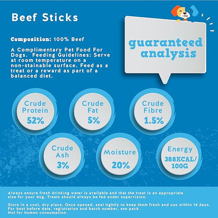 Jack&Pup 6-inch Gullet Sticks for Dogs (25 Pack) Esophagus Dog Treats, Long Lasting Chew, Beef Jerky for Dogs