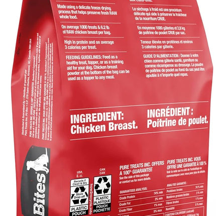 PureBites Chicken Freeze Dried Dog Treats, 1 Ingredient, Made in USA, 28 Ounces (Pack of 1)