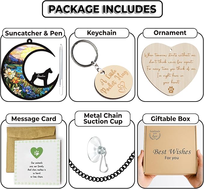 6'' Boxer Cropped Ears Memorial Suncatcher, Custom Name Dog Breed, Pet Ornament Window Car Hanging, Sympathy Gift for Loss of Pet Passed Away Remembrance Gift for Dog Lovers 65-SS1