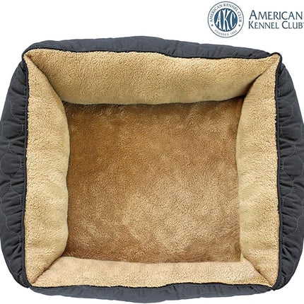 American Kennel Club Orthopedic Circle Stitch Cuddler Pet Bed, Gray 25x21x8"
