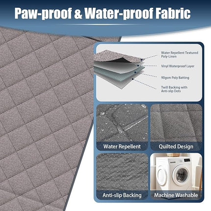 Large Back Seat Extender for Dogs, Paw-Proof & Waterproof Pet Seat Cover with Door Protection for Full-Size Crewcab Trucks, Dog Hammock Reinforced with Glass-Fiber Rods