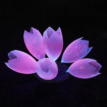 Glowing Aquarium Decorations, 4pcs Glow Sea Anemone Coral Ornaments, Silicone & Resin Material, Aquarium Decor