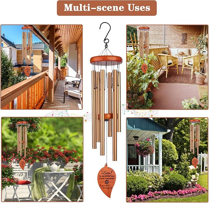 Pet Memorial Wind Chime, Dog Memorial Gifts for Loss of Dog, Pet Loss Gifts, Dog Sympathy Condolence Bereavement Passing Away Gift