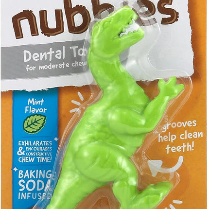 Arm & Hammer for Pets Nubbies Dental Toys T-Rex Dental Chew Toy for Dogs Best Dog Chew Toy for Moderate Chewers Reduces Plaque & Tartar Buildup Without Brushing, Mint Flavor (Pack of 2)