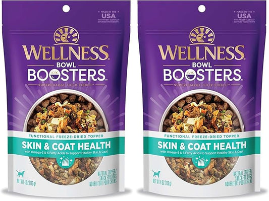 Wellness CORE Bowl Boosters Skin & Coat Dog Food Topper, 4 Ounce Bag (Pack of 2)