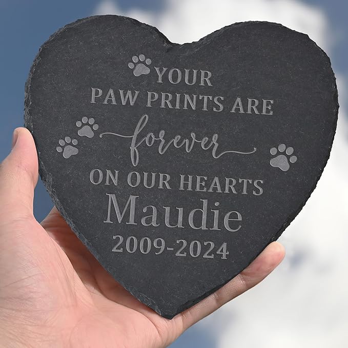 Personalized Pet Memorial Stone, Dog Memorial Gifts for Loss of Dog, Pet Loss Gifts, Pet Memorial, Loss of Dog Sympathy Gift, Dog Remembrance Gift, Pet Bereavement Gifts - Paw Prints Forever