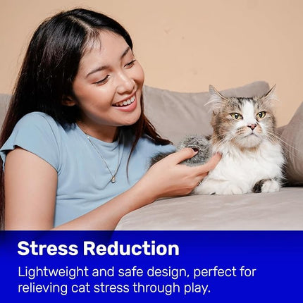 Kats'N Us 2 Inch Real Rabbit Fur Pom Pom Cat Toys – Pack of 5 Soft Gray Furry Balls, Natural Prey-Like Interactive Play, Hunting Instinct Exercise & Training Toys for Indoor Cats