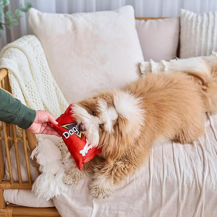 SPOT Fun Foods Dogritos Chips –Plush Squeaker Toy for Small and Medium Dogs, Interactive and Chew-Friendly with a Whimsical Doritos Design, 8-inch