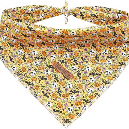 Lionheart glory Dog Bandana Halloween 1 Pack Washable Soft Dog Scarf, Fall Bib Scarf Boy Girl Bandana Square Adjustable Dogs for Small to Large Puppy