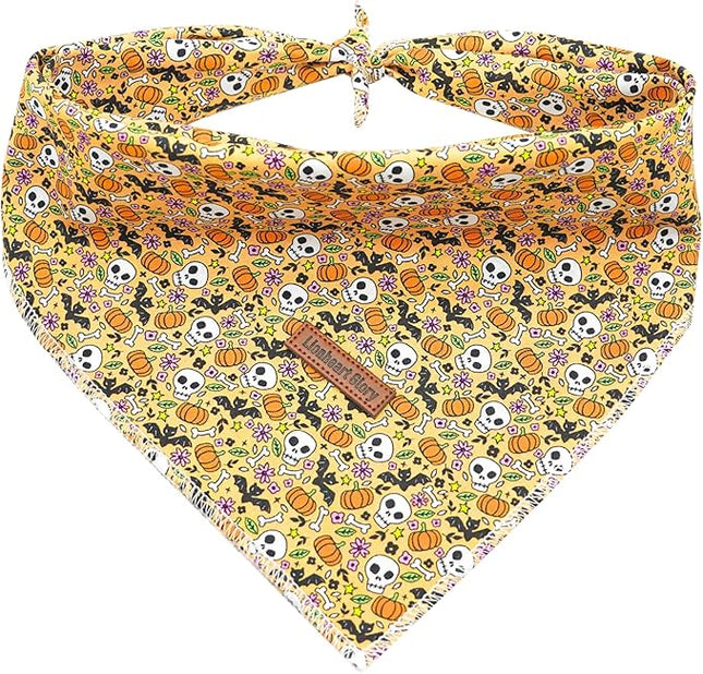 Lionheart glory Dog Bandana Halloween 1 Pack Washable Soft Dog Scarf, Fall Bib Scarf Boy Girl Square Adjustable Dogs Bandanas for Small to Large Pets