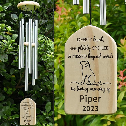 Dog Memorial Gifts, Jocidea Personalized Pet Memorial Wind Chime, Loss of Dog Sympathy Gift, Pet Remembrance Gifts, in Memory of Dog Cat, Loss of Pet - Deeply Loved
