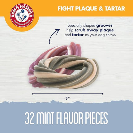 Arm & Hammer for Pets Smoothies Dental Treats for Dogs with Baking Soda & Calcium, Treat Chews Help Fight Bad Breath, Plaque & Tartar, Mint Strawberry & Mint, Ring Shaped, 5 Pcs