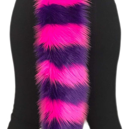 Bianna Creations Long Faux Fur Animal Luxury Tail, Cosplay, Anime Lover, Costume Dress Up Pet Play Furry Super Soft Accessory (Cheshire Cat, 20")
