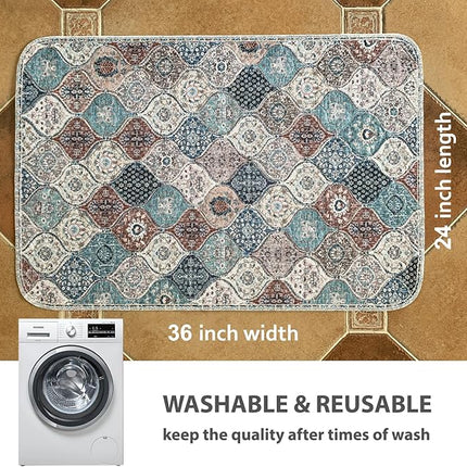 nunubaby Washable Pee Pads for Dogs, Stylish, Non-Slip and Leak-Proof Pee Pads. Reusable Potty Pads for Dogs for Crates and Floors.(Dark Red/Multi, 24" x36" )