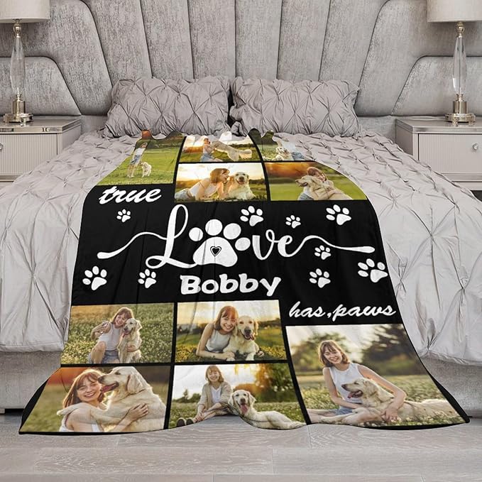 Artsadd Custom Dog Memorial Gifts for Loss of Pet Cat, Personalized Dog Blankets with Photos, Pet Memorial Throw Blanket Gifts, Pet Loss Gifts, in Loving Memory Blanket for Pet Cat Lovers