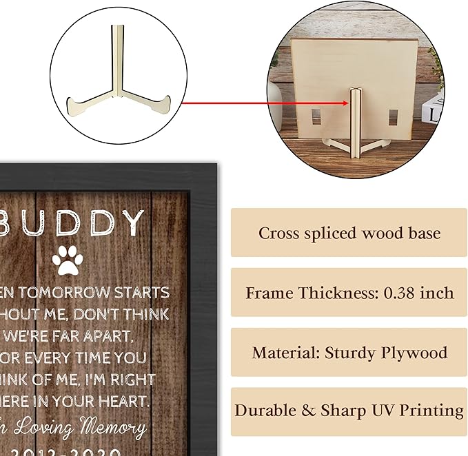 Customized Dog Memorial Gifts for Loss of Dog, Pet Memorial Gifts for Dogs, in Memory of Dog,Pet Sympathy Gifts for Dogs, Pet Memorial Gifts Cat, Dog Memorial Collar Frame, Pet Loss Gifts