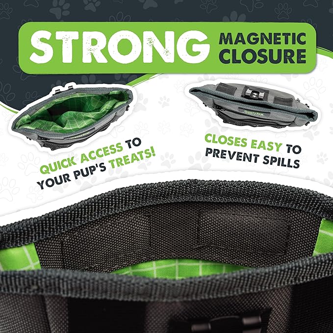 Mighty Paw Dog Treat Pouch | No Spill Magenetic Clasp - Hands-Free Pouches for Training - Pets Training Treat Pouches for Dog Walks - Pet Bags Pouch - Built in Poop Bag Holder