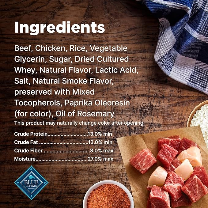 Blue Buffalo Nudges Grillers Natural Dog Treats, Made in the USA with Real Steak, 5-oz Bag