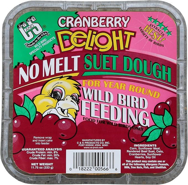 C&S Cranberry Delight No Melt Suet, 11.75 Ounce (Pack of 12)