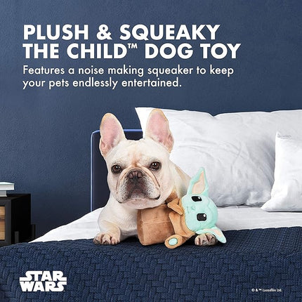 Star Wars Mandalorian "The Child" Plush Figure Dog Toy | 6 Inch Small Dog Toy from Star Wars the Mandalorian - Soft and Plush Dog Toys, Safe Fabric Squeaky Dog Toy for All Dogs