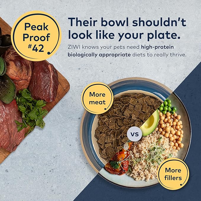 ZIWI Peak Air-Dried Dog Food – Beef - All Natural, High Protein, Grain Free, Limited Ingredient w/Superfoods (3.5oz)