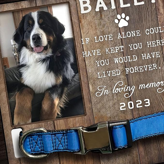 Nazenti Personalized Dog Memorial Gifts, Pet Loss Sign, Pet Memorial Gifts For Dogs, Dog Bereavement Gifts, Loss Of Dogs Sympathy Gift, Cat Condolences Picture Frame, Pets Loss Gifts Personalized