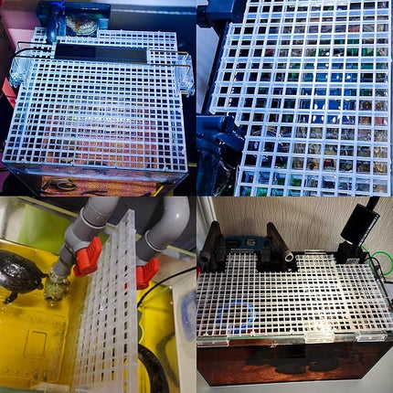 Aquarium Fish Tank Bottom Isolation 8 Pcs, Plastic Egg Crate Grid Divider Tray Egg (L 8pcs)