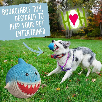 HuggleHounds Ruff-Tex Latex Ball Dog Toy - Dog Toys Rubber, Puppy Toys, Puppy Essentials, Pool Toy, Heavy Duty Squeaky Ball for Small, Medium & Large Dogs, All Breeds - Dottie Cow, Large