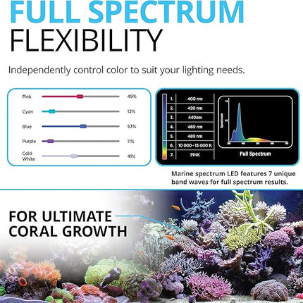 Fluval Sea Marine 3.0 LED Aquarium Lighting for Coral Growth, 59 Watts, 48-60 Inches