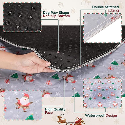 Aitmexcn Christmas Washable Pee Pad for Dogs, 2PCS 48x48in Xmas Super Absorbent Reusable Puppy Pads Pet Training Pads, Waterproof mats for Playpen, Crate, Whelping Box, Potty Training