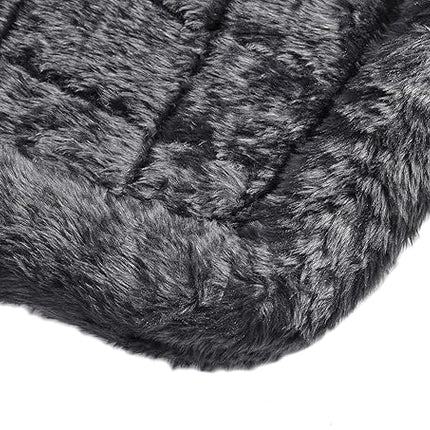 New World Dog Bed – Gray Faux Fur Bolster, Ultra-Soft and Machine Washable, Fits 30-Inch Crates and Carriers, for Medium-Sized Breeds