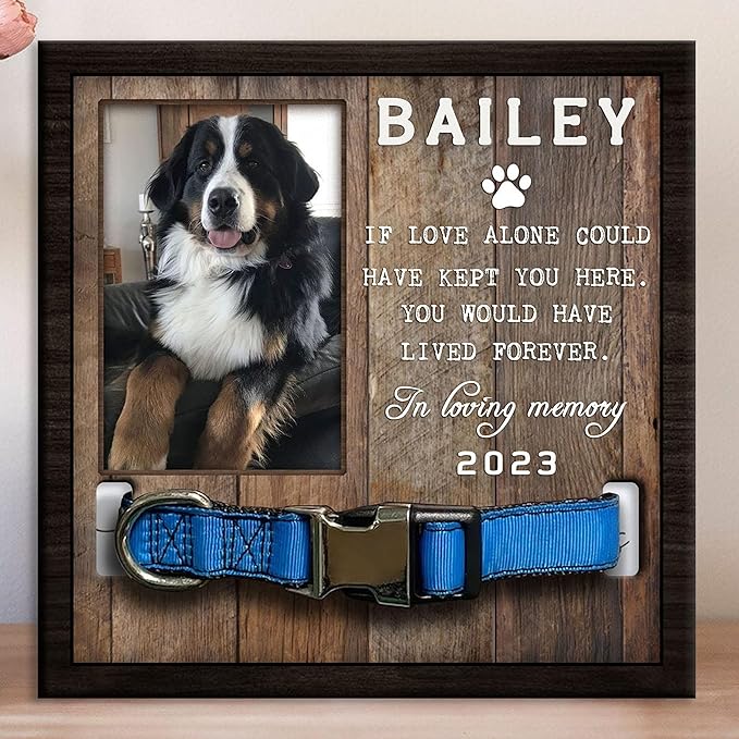 Nazenti Personalized Dog Memorial Gifts, Pet Loss Sign, Pet Memorial Gifts For Dogs, Dog Bereavement Gifts, Loss Of Dogs Sympathy Gift, Cat Condolences Picture Frame, Pets Loss Gifts Personalized