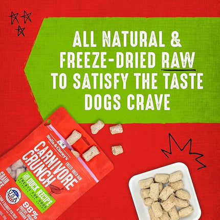Stella & Chewy's Freeze-Dried Raw Dog Treats - Carnivore Crunch for Training - Natural Limited Ingredient, Grain-Free - Perfect for Picky Eaters - Duck Recipe - 3.25 oz Bag