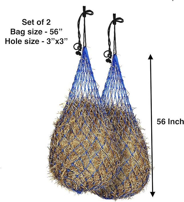 Majestic Ally Hay Net, Set of 2, Length - 54”, Holes 3"x3" for Horses