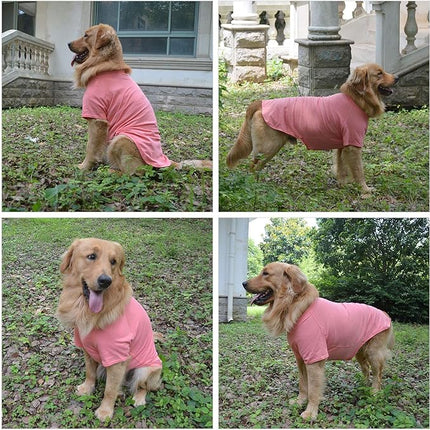 Lovelonglong Pet Clothing Dog Costumes Basic Blank T-Shirt Tee Shirts for Large Dogs Lotus Pink XXXXL