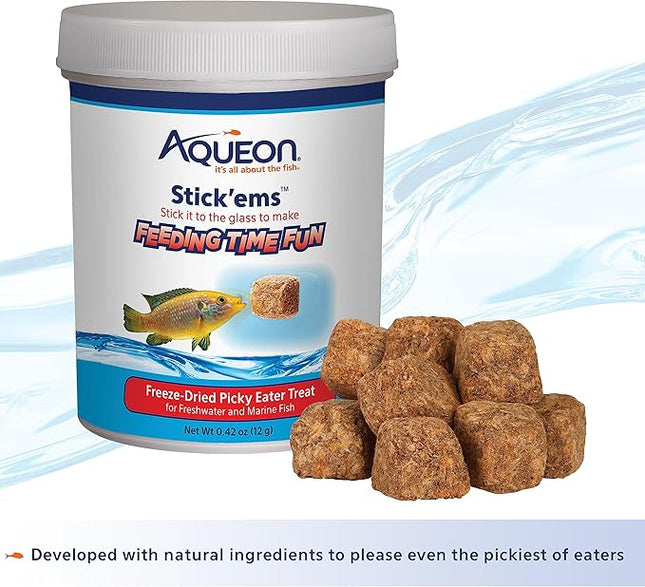 Aqueon Stick'ems Freeze-Dried Picky Eater Pet Fish Treat (Pack of 2)