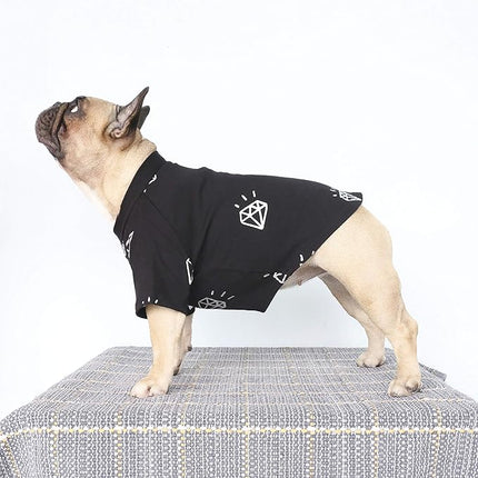 iChoue English Bulldog T Shirts Clothes for Medium Dogs Large French Frenchie Pug English Pitbull Boston Terrier - Black Diamond, XL