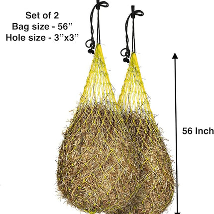 Majestic Ally Hay Net, Set of 2, Length - 54”, Holes 3"x3" for Horses