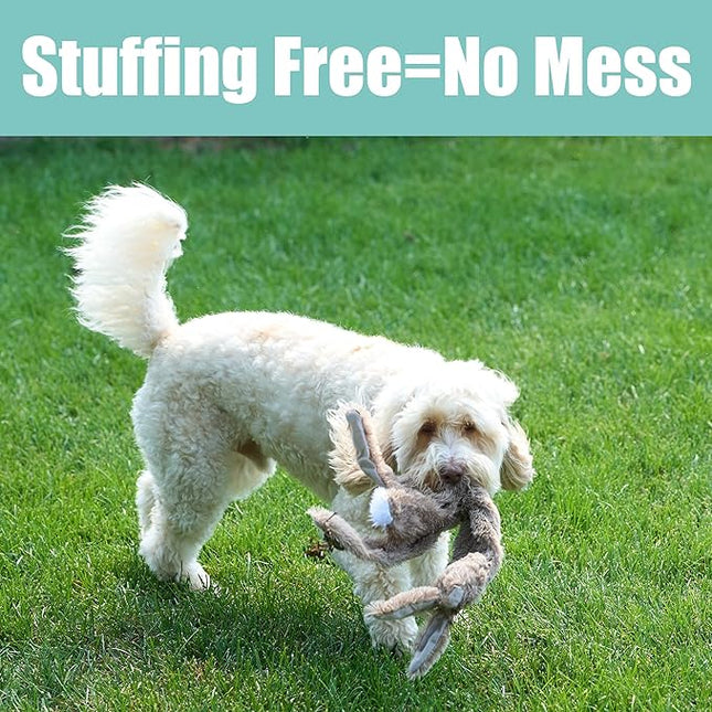 SPOT Skinneeez Rabbit 22 Inch Stuffing-Free Plush Dog Toy with Dual Squeakers – Long Interactive Chew Toy for Medium and Large Dogs – Mess-Free Play for Light & Moderate Chewers