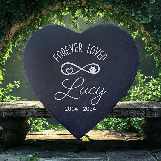 Dog Memorial Gifts for Loss of Dog, Cemetery Decorations for Grave, Pet Loss Sympathy Gift, Personalized Remembrance Garden Stone, Cat Lovers Heaven Grave Markers Bereavement Headstone (A13H)