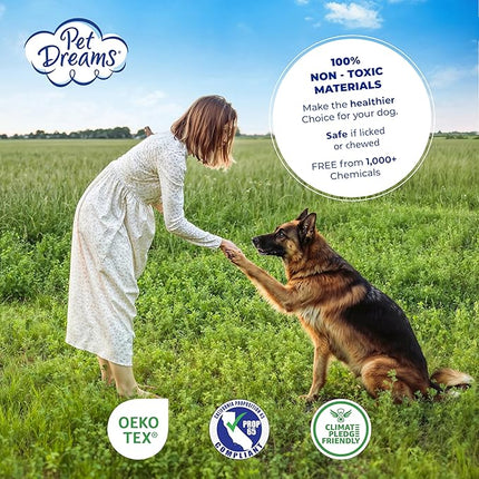 Pet Dreams Dog Crate Pad - Washable Kennel Mat, Crate Pads for Dog Cages, Non-Toxic, Flat Indoor Cat Bed, Fits iCrate 18, 24, 30, 36, 42, 48 Inches (Denim, Medium, 30")