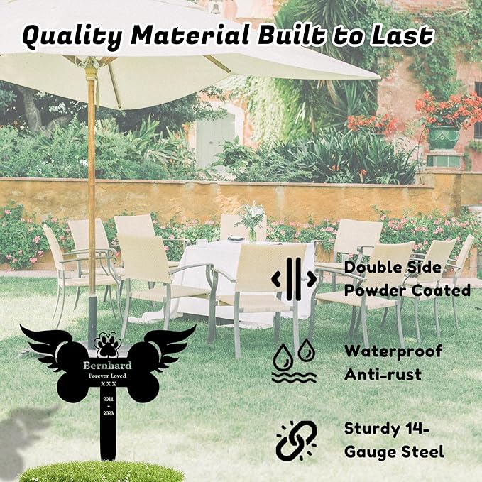 Custom Pet Name Memorial Grave Stake Marker, Custom Pet Garden Metal Stake, Pet Memorial Metal Sign, Personalized Pet Memorial Stake, Outdoor Pet Garden Decor