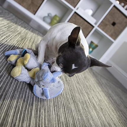 goDog Dinos Frills Squeaky Plush Dog Toy, Chew Guard Technology - Gray, Small