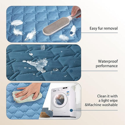 gogobunny 100% Double Sided Waterproof Dog Blanket Soft Pet Bed Cover Reversible Protect Furniture Couch Sofa Car for Puppy Cat Kids (Dark Blue/Light Blue, 30x80 Inch (Pack of 1))