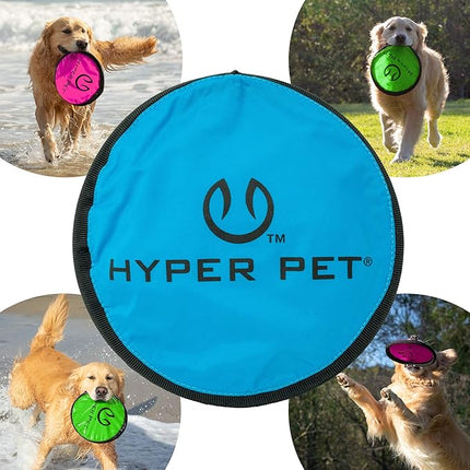 Hyper Pet Flippy Flopper Dog Frisbee Interactive Dog Toys [Flying Disc Fetch Toy Floats in Water & Safe on Teeth] (Colors Will Vary), Multicolor, 9"