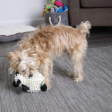 goDog Fuzzy Wuzzy Lamb Squeaky Plush Dog Toy, Chew Guard Technology - Assorted, Small