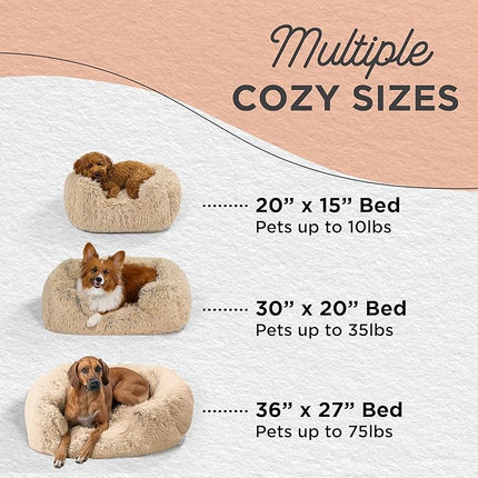 Best Friends by Sheri Shag Lounge Bed Calming Faux Fur Dog Bed, Taupe, Medium, 30" x 20"
