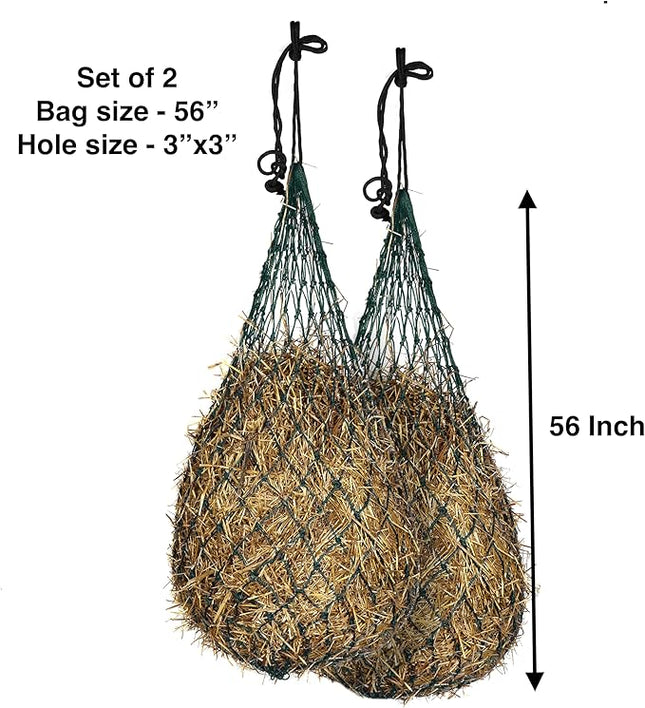 Majestic Ally Hay Net, Set of 2, Length - 54”, Holes 3"x3" for Horses