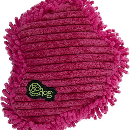 goDog PlayClean Germs Squeaky Plush Dog Toy with Odor-Eliminating Essential Oils, Chew Guard Technology - Pink, Small